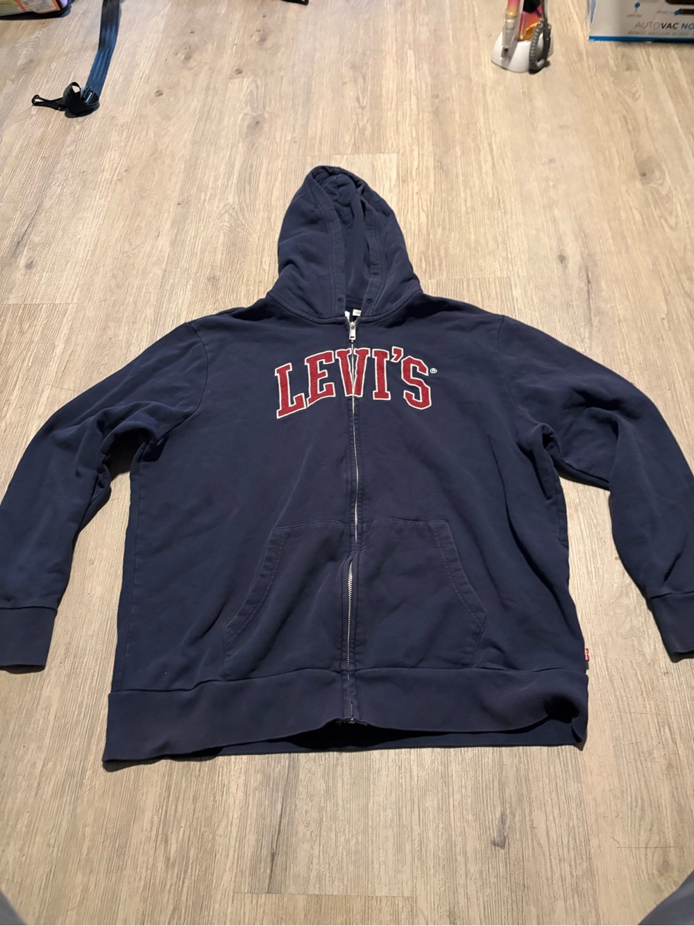 Levi's Navy Hoodie with Red and White Logo